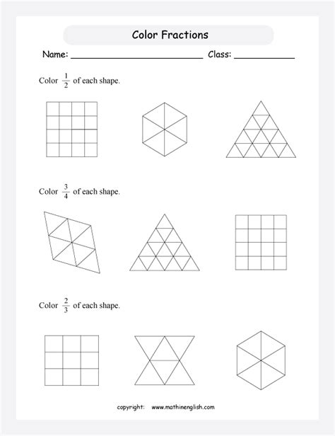 Color By Fractions Worksheet