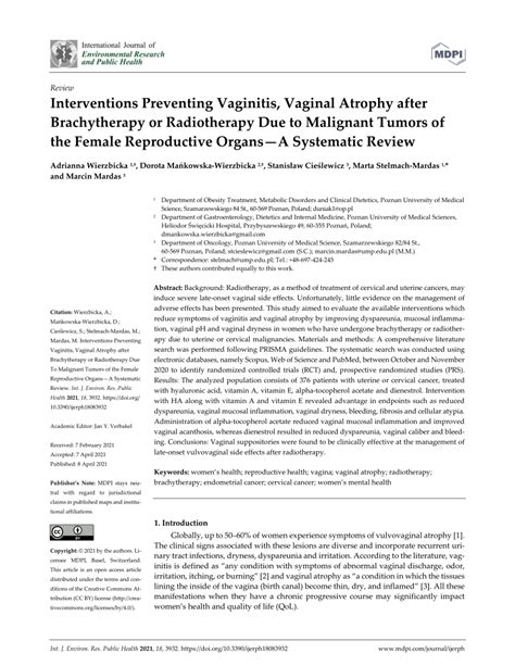 Pdf Interventions Preventing Vaginitis Vaginal Atrophy After