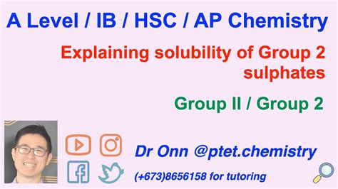 A Level Ib Hsc Ap Chemistry Group Ii Group 2 Solubility Of