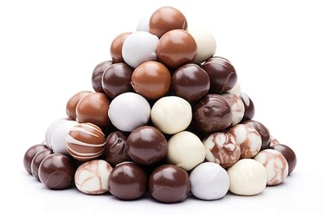 Premium Photo Pile Of Chocolate Candies Isolated On White Background