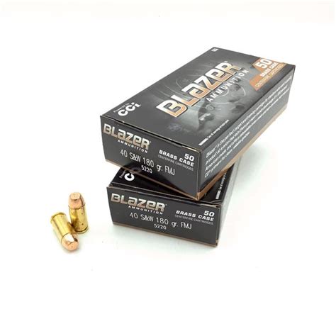 Cci Blazer 40 S And W 180 Grain Full Metal Jacket Ammunition 100 Rounds