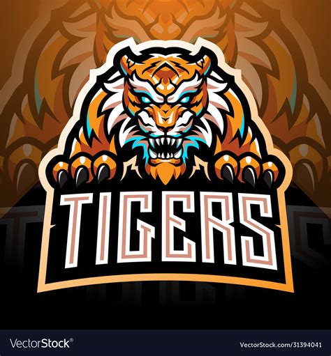 Tiger Face Esport Mascot Logo Royalty Free Vector Image