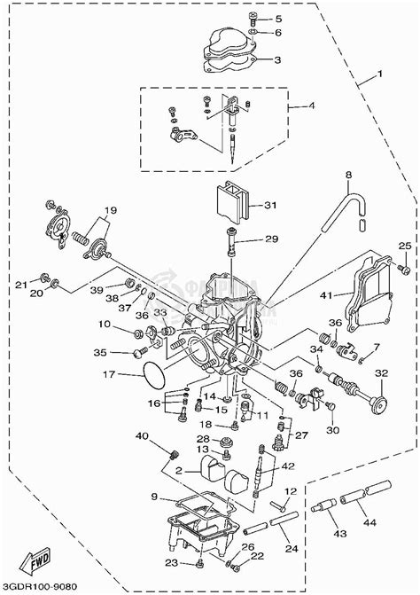 Yamaha Kodiak Parts Breakdown Model