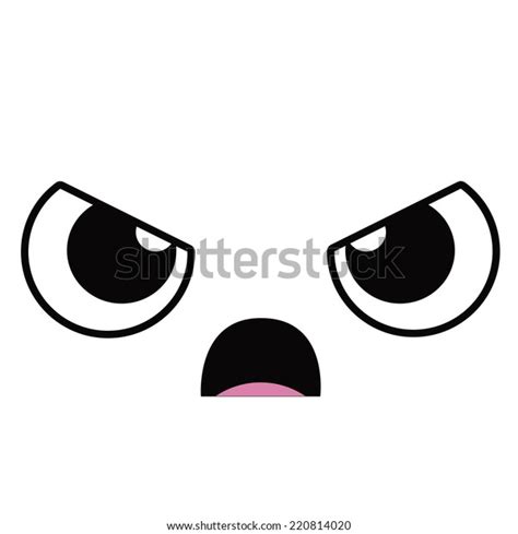 Vector Cute Cartoon Angry Face Editable Stock Vector (Royalty Free ...