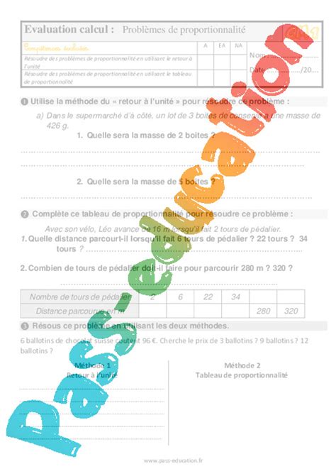 D Couvrir Des Probl Mes De Proportionnalit Cm Valuation Bilan