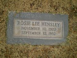 Rosie Lee Hensley M Morial Find A Grave