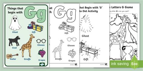 Things That Begin With G Worksheets Pack Primary Resources