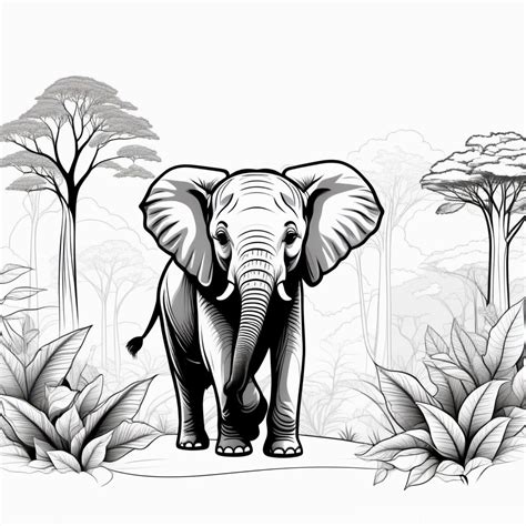 Elephant Playing in Jungle | Stable Diffusion Online