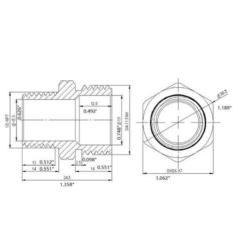 Everbilt 3 4 In Mht X 1 2 In Mip Brass Adapter Fitting 801799 The