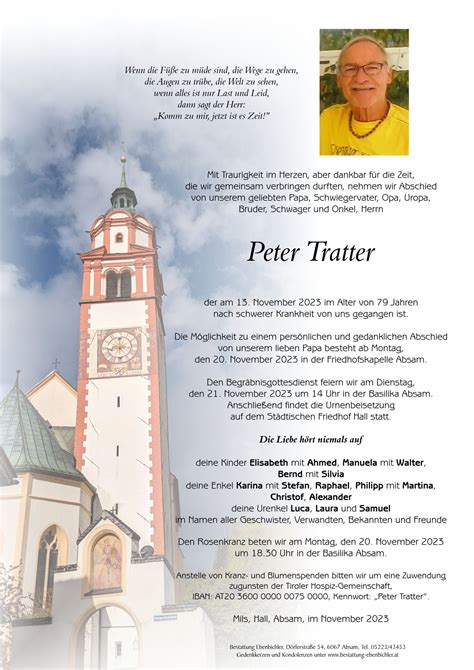 Peter Tratter Bestattung Ebenbichler