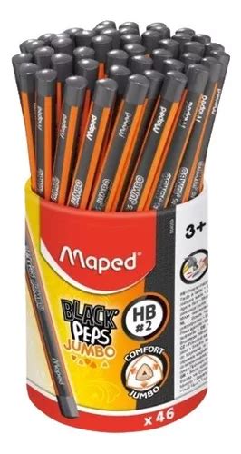 Kit L Pis Triangular Grafite Black Peps Jumbo Maped Und Frete Gr Tis