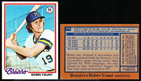 Lot Detail Topps Bb Robin Yount Brewers Cards