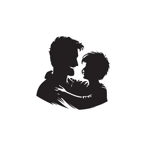 Father And Son Silhouette On White Background Father And Son Logo Illustration 45865659