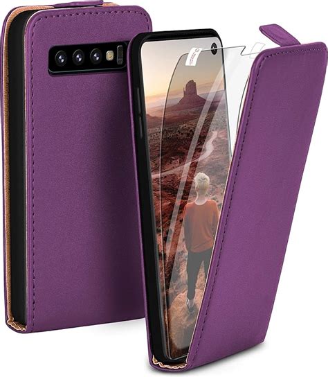 moex Flip Case mit Schutzfolie für Samsung Galaxy S10 Amazon de