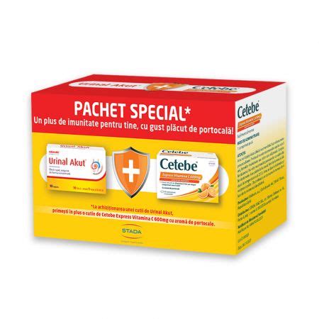 Pachet Urinal Akut 10 Tablete Cetebe Express Vit C 600 Mg Farmacia