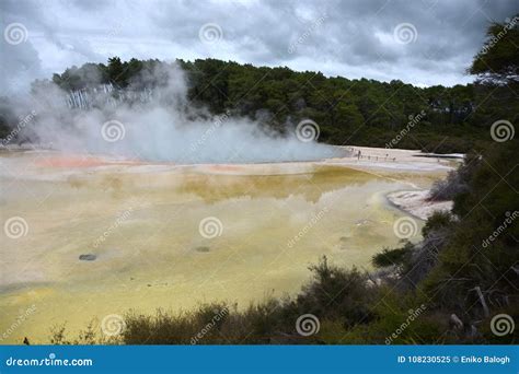 Champagne Pool in Waiotapu stock image. Image of pool - 108230525