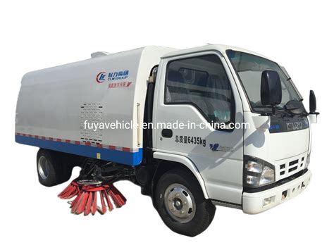 I Suzu 3ton 4t 3000 Liters Round Dust Bin 4000L Road Sweeper Truck For