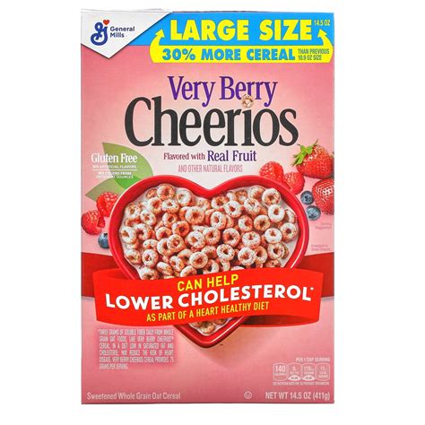 Very Berry Cheerios Breakfast Cereal Gluten Free 145 Oz Box