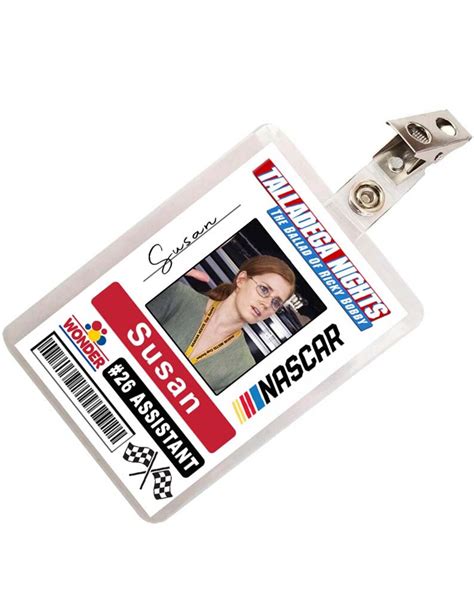 Talladega Nights Susan Race Car Driver Assitant ID Badge - Etsy