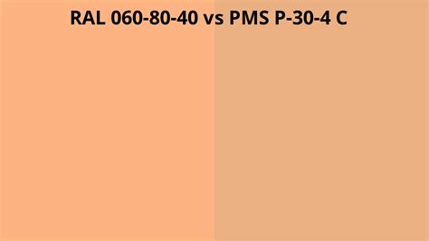 Ral 060 80 40 Vs Pms P 30 4 C Ral Colour Chart Uk