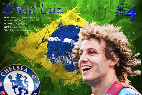 The Best Football Player Of Chelsea David Luiz On The Background Of