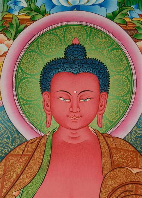 Amitabha Buddha Thangka At Sukhavati Known As The Pure Land