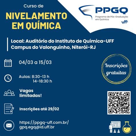 Curso de Nivelamento em Química 2024 PPGQ Programa de Pós Graduação