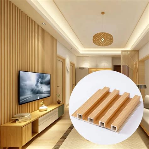 3d Fluted Inside Decorative Indoor Interior Cladding Laminated Pvc Wpc