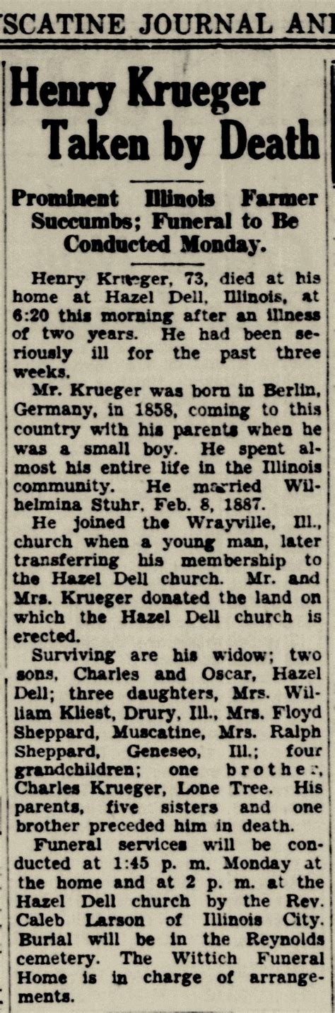 Henry Ernest Krueger 1858 1932 Find A Grave Memorial