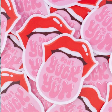 Dont Yuck My Yum Clear Transparent Vinyl Sticker Lips And Tongue