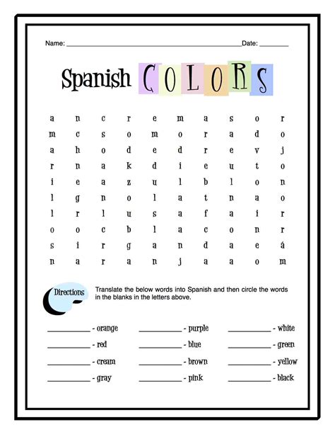 Spanish Colors Worksheet Packet Made By Teachers