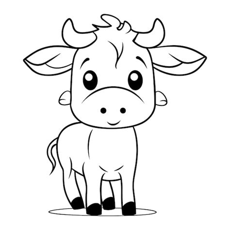 Desenho De Vaca Para Colorir Vetor Premium