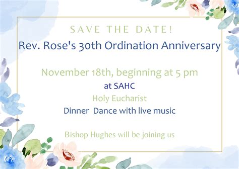 Rev. Rose's Ordination Anniversary Dinner Dance — Episcopal Church of ...