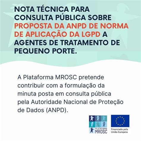 Nota Técnica para consulta pública sobre proposta da ANPD de norma de