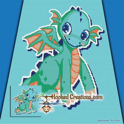 Cutey Dragon Sc Baby Blanket Crochet Pattern Pdf Download