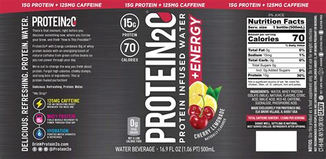 Protein2o 15g Whey Protein Infused Water Plus Energy Cherry Lemonade 169 Oz Bottle