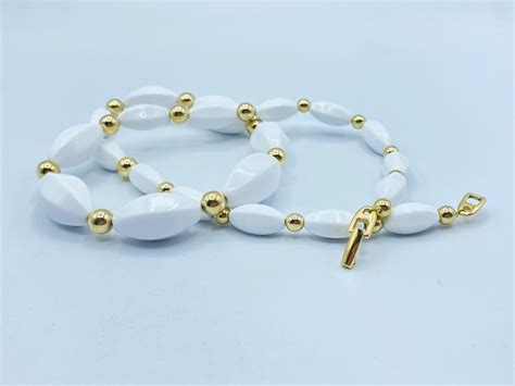 Vintage Napier Necklace Napier White And Gold Necklace Napier White