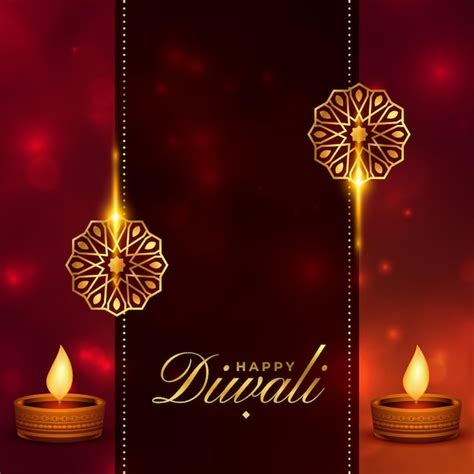 Cartel Brillante De Shubh Diwali Con Diya Y Fondo De Estilo Indio