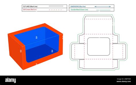 Amazing display box, 2d side display box, die line template and 3d box ...