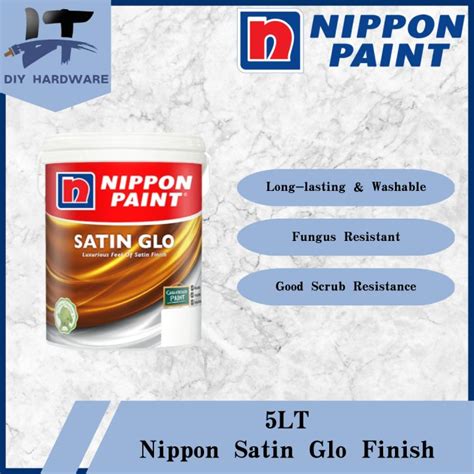 5 Liter Nippon Satin Glo For Interior Wall Paint Lazada