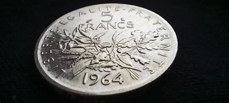 FRANCE PIÈCE de 5 francs semeuse argent 12g 1964 52 EUR 5 75