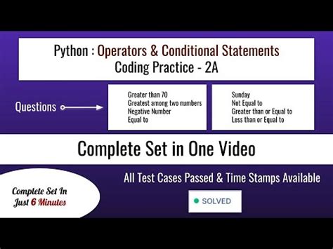 Python Operators Conditional Statements Coding Practice 2A Find