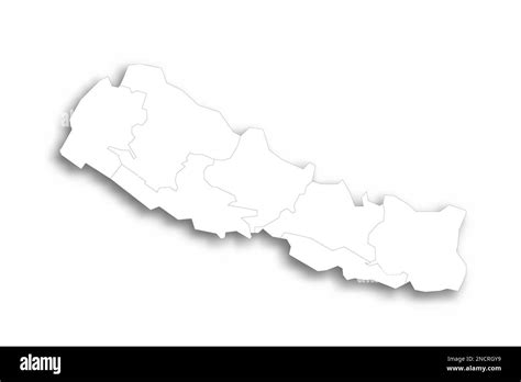 Nepal Political Map Of Administrative Divisions Provinces Flat White