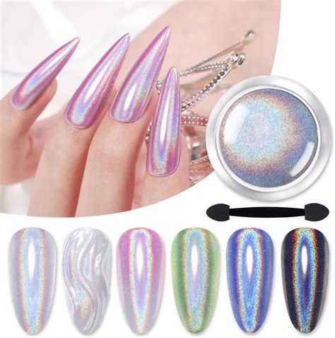 Amazon Mermaid Chrome Nail Powder Aurora Nail Glitter Nail Art