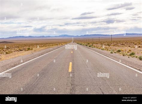 Riding the Route 95 in Nevada on daytime thru the desert, USA Stock Photo - Alamy