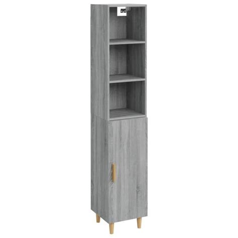 Omabeta Buffets Bahuts Buffet Haut Sonoma Gris 34 5x34x180 Cm Bois