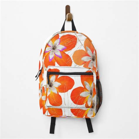 Big Red And Orange Flowers With Gold Backpack For Sale By Billyjo2022 Gold Backpacks