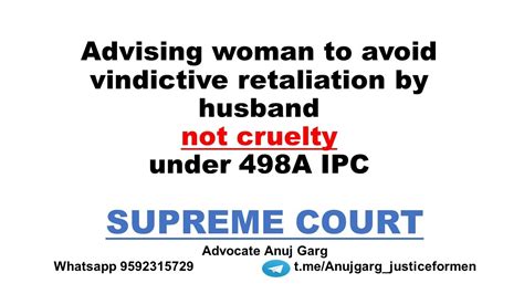 Advising Woman To Adjust Not Cruelty Under 498a I Landmark Judgment