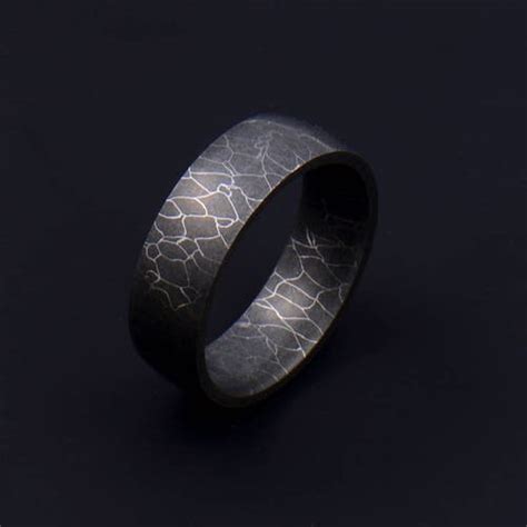 Genuine Stainless Damascus Steel And Desert Ironwood Mens Ring Etsy