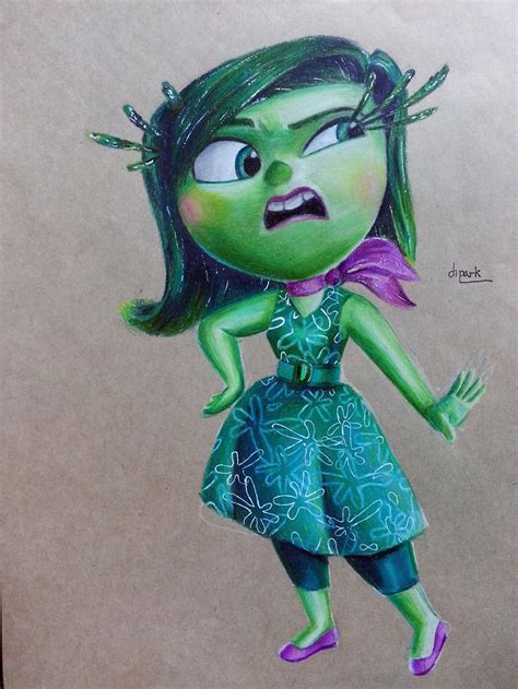 Inside Out Disgust Fan Art With Coiorpencil By Kr Dipark On Deviantart